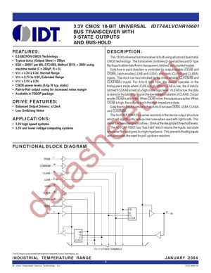 IDT74ALVCHR16601PAG8 datasheet  